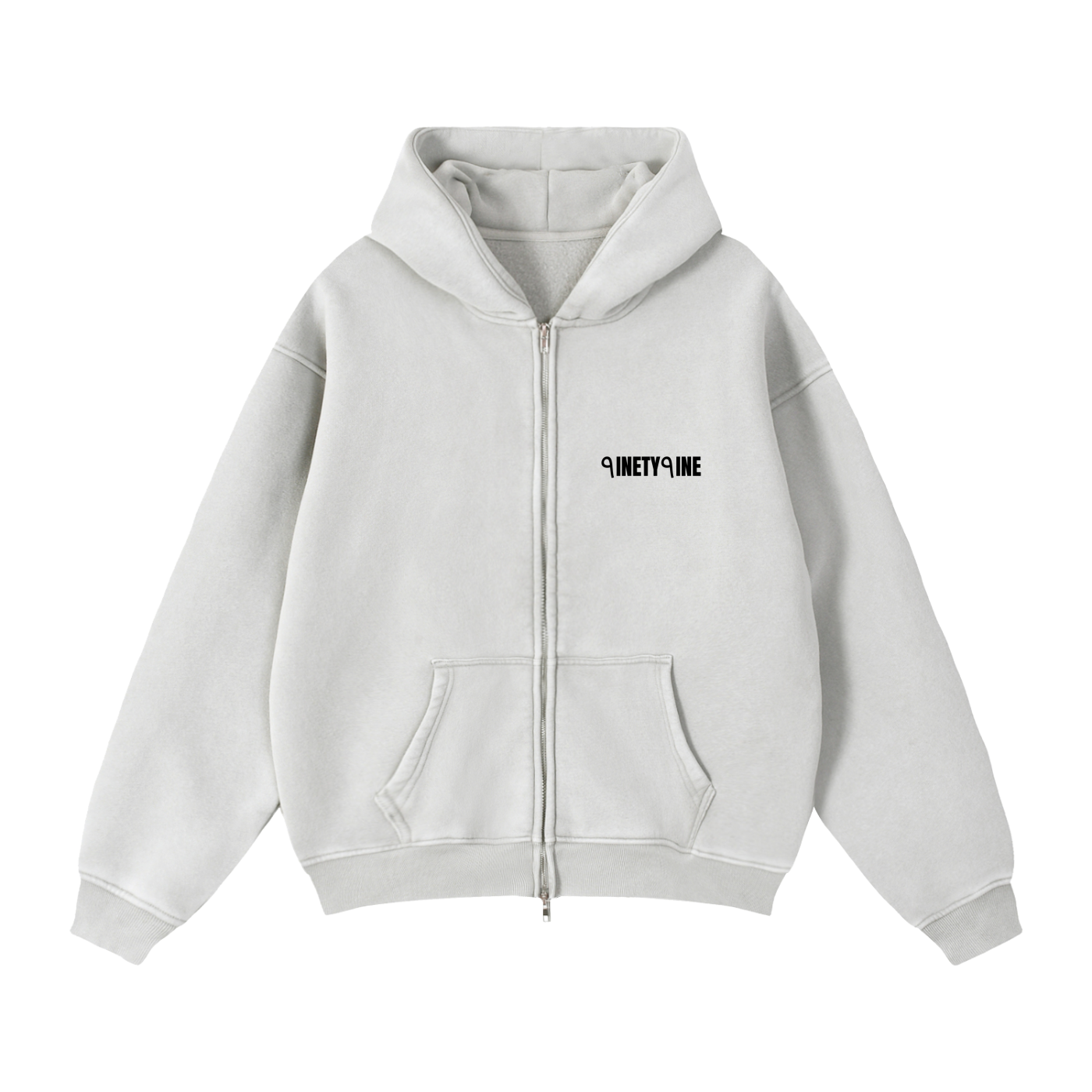 ٩inety٩ine Washed Zip-Up Hoodie
